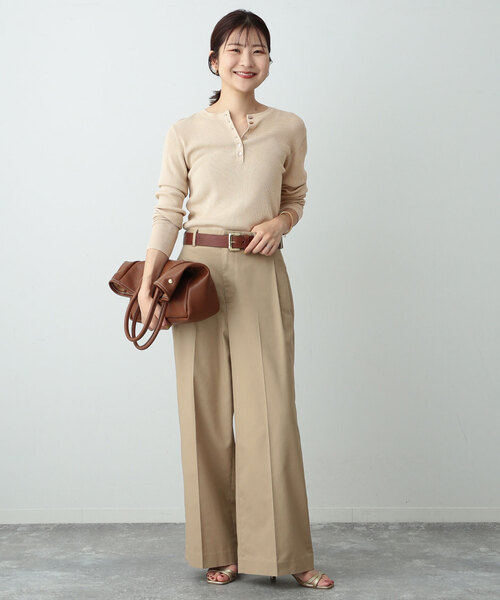 「SLOBE IENA」 長袖ニット FREE ベージュ レディース_画像9