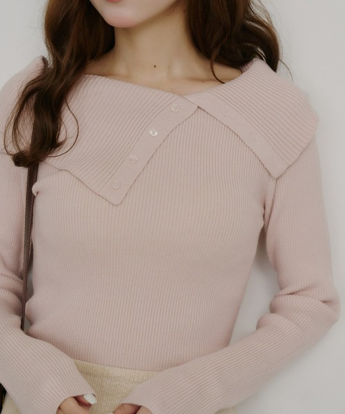 Olu.（オルドット） ニット セーター ビックカラーリブニットプル