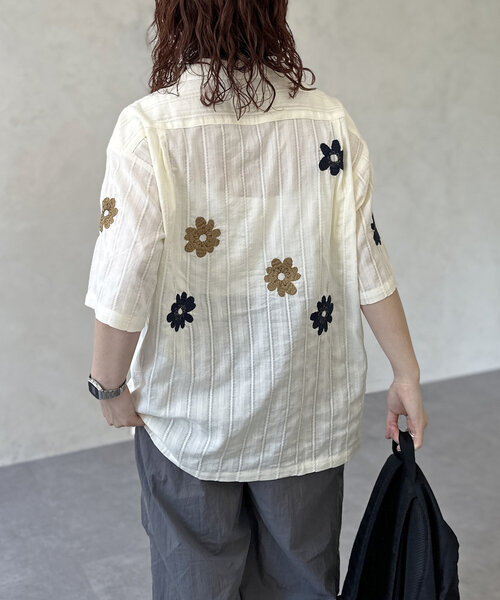 「CPCM」 7分袖シャツ LARGE イエロー レディース_画像4