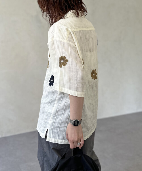 「CPCM」 7分袖シャツ LARGE イエロー レディース_画像5