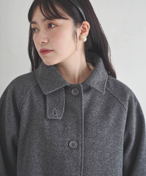 「mil」 ステンカラーコート S チャコールグレー レディース_画像2