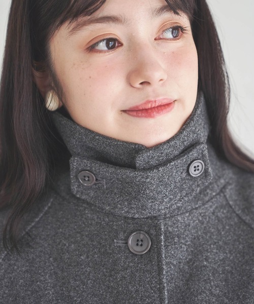 「mil」 ステンカラーコート S チャコールグレー レディース_画像3