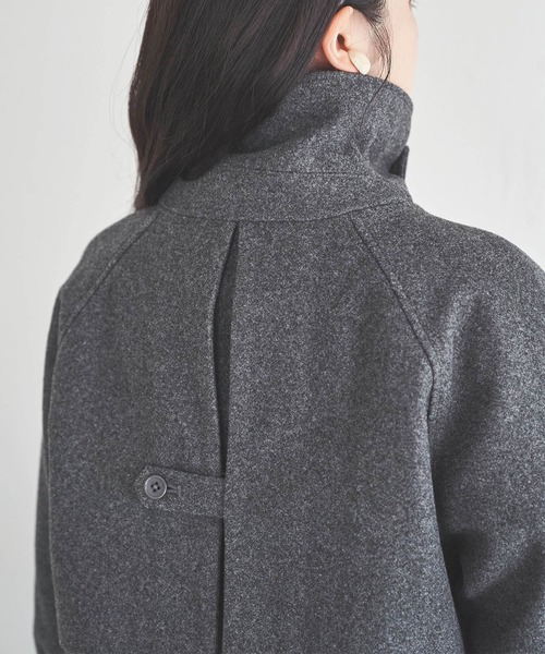 「mil」 ステンカラーコート S チャコールグレー レディース_画像4