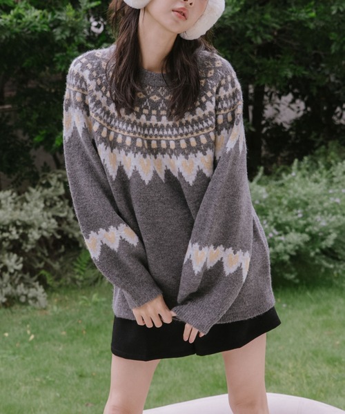 archives（アルシーヴ） ニット セーター ハートミックスノルディック