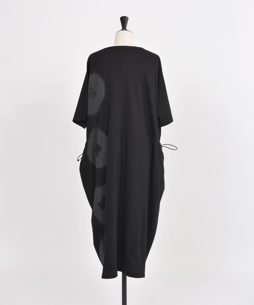 「gomme」 半袖ワンピース MEDIUM ブラック×グレー レディース_画像4