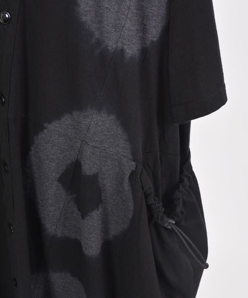 「gomme」 半袖ワンピース MEDIUM ブラック×グレー レディース_画像6