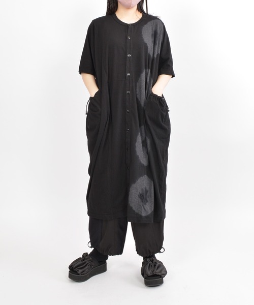 「gomme」 半袖ワンピース MEDIUM ブラック×グレー レディース_画像8