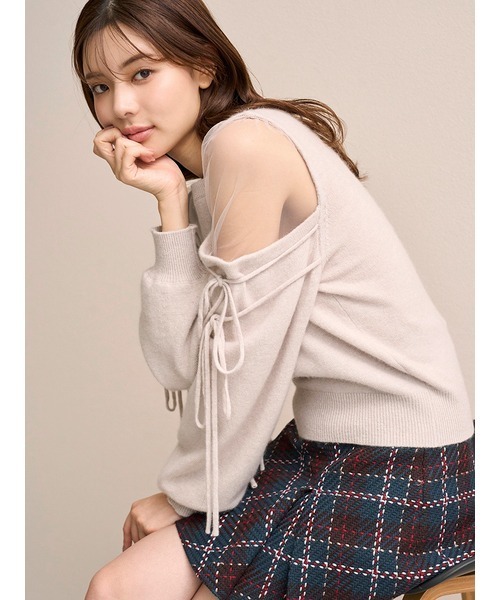 SNIDEL（スナイデル） ニット セーター シースルーショルダーニット