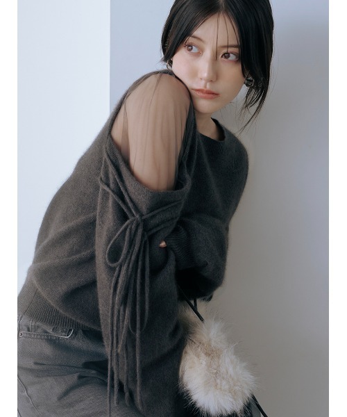 SNIDEL（スナイデル） ニット セーター シースルーショルダーニット