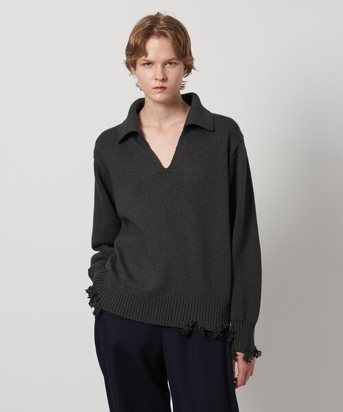 LOEFF（ロエフ） ニット セーター 「LOEFF」ダメージ スキッパー