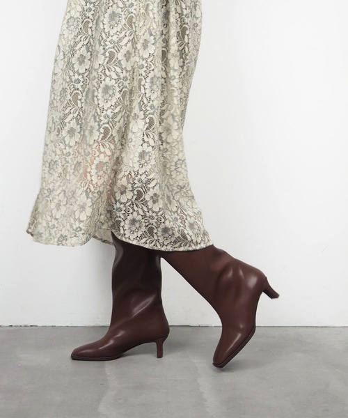 「Daniella&GEMMA」 ロングブーツ 40 ダークブラウン レディース_画像9