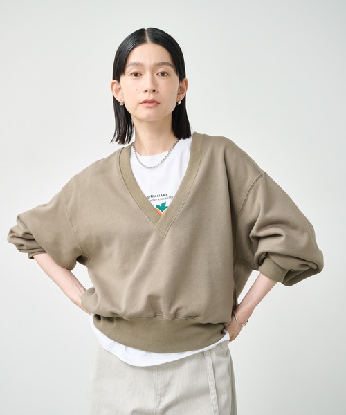 kha:ki（カーキ） トレーナー スウェット 「KHA:KI / カーキ」Vネック
