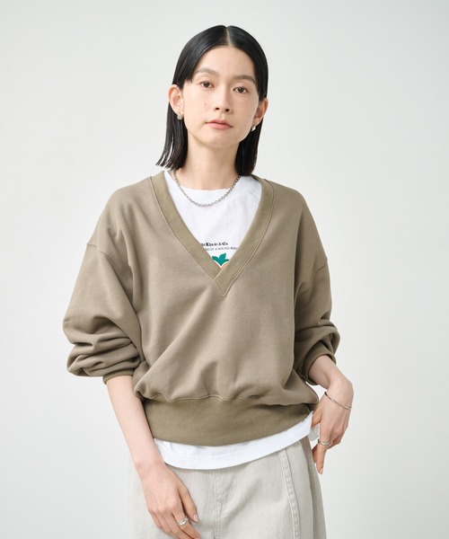 kha:ki（カーキ） トレーナー スウェット 「KHA:KI / カーキ」Vネック