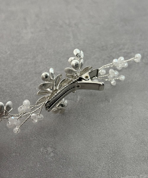 GIRL DRESS FOR NOW ヘアクリップ フェイクパール フラワーモチーフ