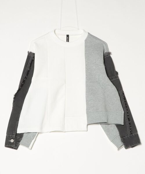 【新品・未使用】AULAAILA デニムコンビネーションプルオーバー デニムコンビネーションプルオーバー（Tシャツ/カットソー）｜AULA