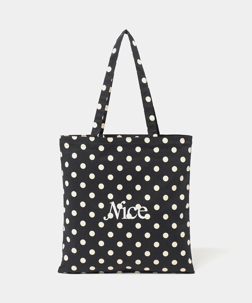 NICE WEATHER トートバッグ 「NICE WEATHER」ドット シグネチャーロゴ