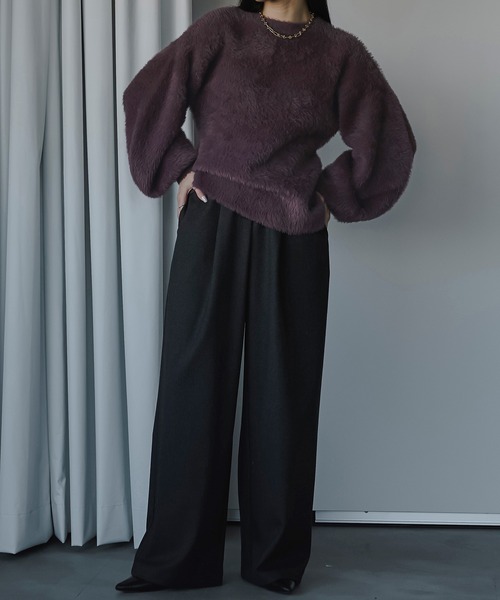 「Ezick」 長袖ニット FREE グレイッシュベージュ レディース_画像2