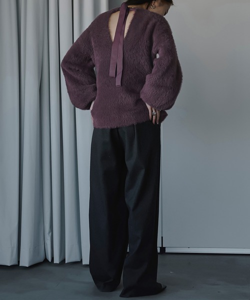 「Ezick」 長袖ニット FREE グレイッシュベージュ レディース_画像4