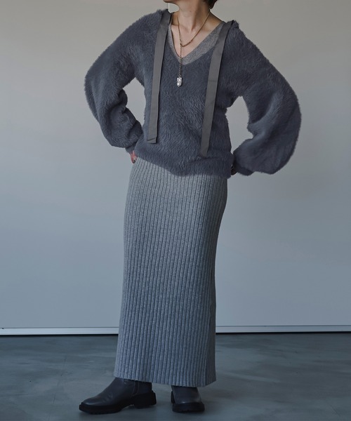 「Ezick」 長袖ニット FREE グレイッシュベージュ レディース_画像6