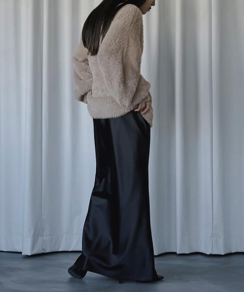 「Ezick」 長袖ニット FREE グレイッシュベージュ レディース_画像9