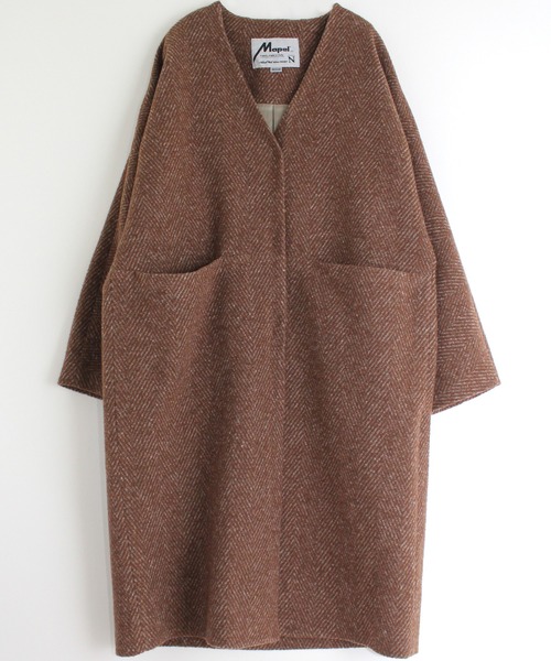 「RNA-N」 ノーカラーコート MEDIUM ブラウン レディース_画像3