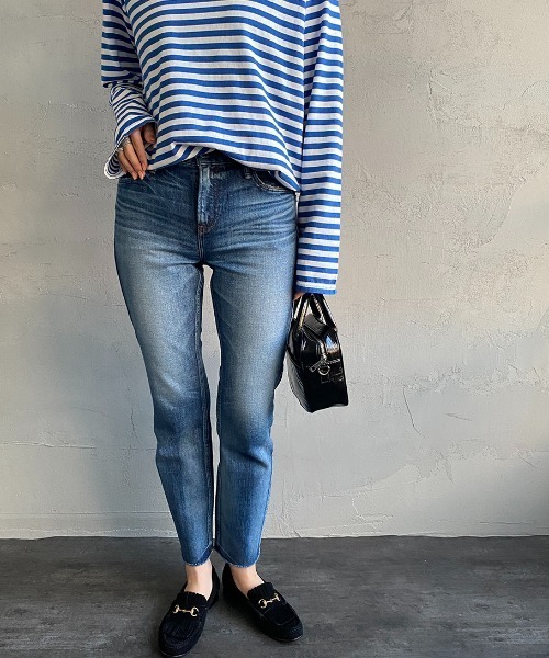 「upperhights」 デニムパンツ 24 ネイビー レディース_画像7