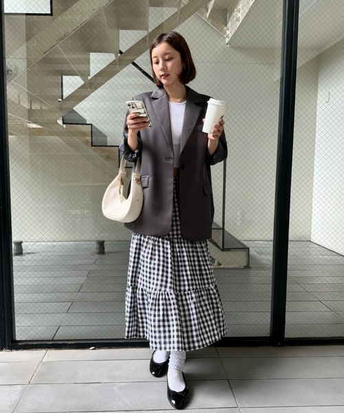 「gossip！ロサンゼルス」 テーラードジャケット FREE グレー レディース_画像7