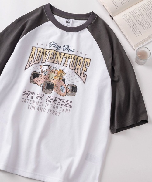 tシャツ 「71」「TOM＆JERRY/トムとジェリー」ラグラン 七分袖 Tシャツ