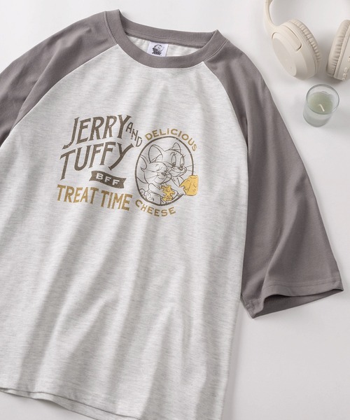 tシャツ 「71」「TOM＆JERRY/トムとジェリー」ラグラン 七分袖 Tシャツ