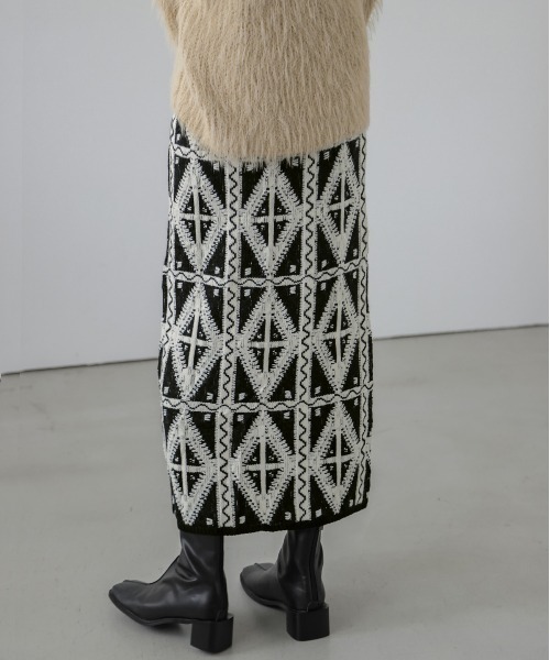 「La-gemme」 ニットスカート M ブラック レディース_画像8