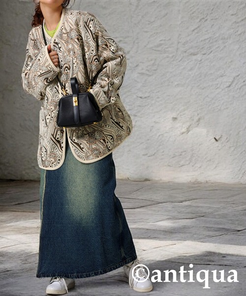 antiqua（アンティカ） ノーカラージャケット ONESIZE オフホワイト