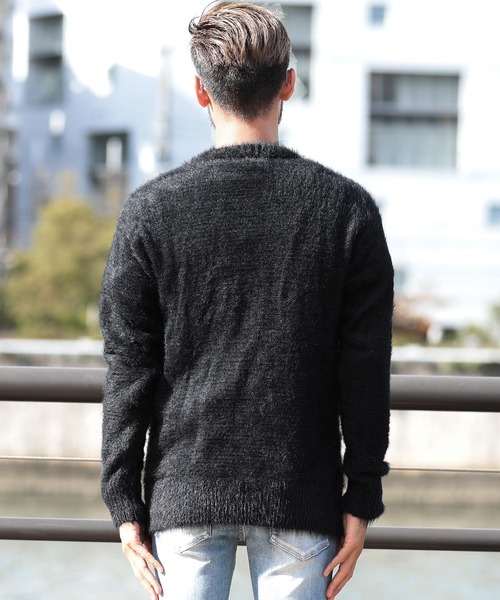 「roshell」 長袖ニット LARGE ダークブラウン メンズ_画像7