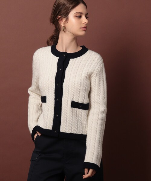 「DRESSTERIOR」 ニットカーディガン 36 グリーン レディース_画像3