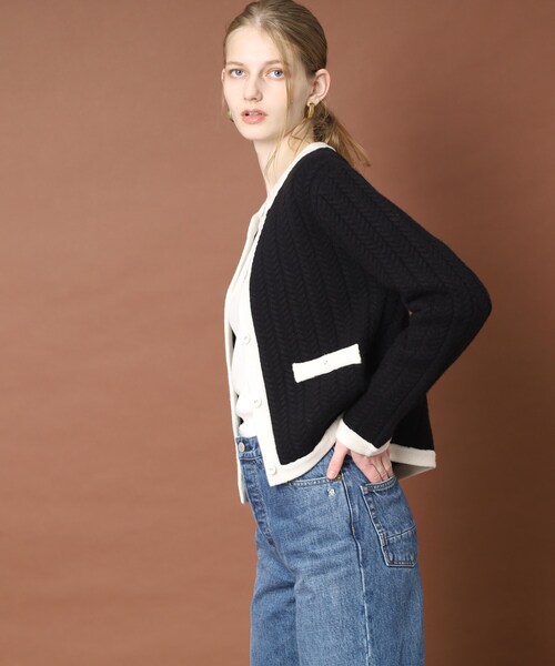 「DRESSTERIOR」 ニットカーディガン 36 グリーン レディース_画像8