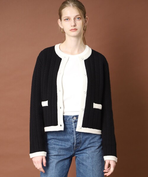 「DRESSTERIOR」 ニットカーディガン 36 グリーン レディース_画像9