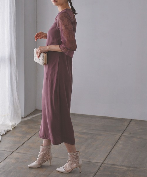 「Kana」 7分袖ワンピース S ブラック レディース_画像3