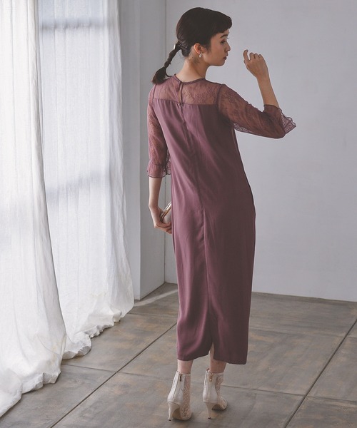 「Kana」 7分袖ワンピース S ブラック レディース_画像5