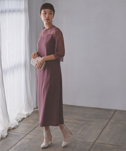 「Kana」 7分袖ワンピース S ブラック レディース_画像9