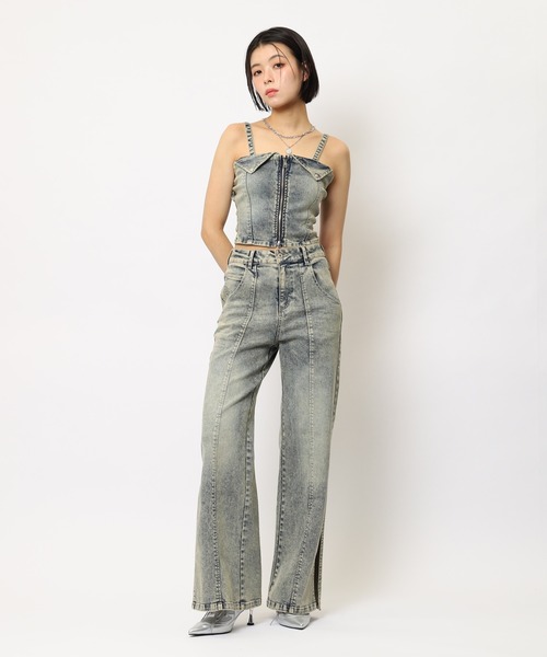 ビスチェセットアップ、トップス SPIRALGIRL（スパイラルガール） セットアップ デニムビスチェ