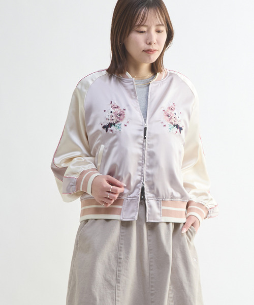 CONVERSE TOKYO スカジャン SATIN SHORT SOUVENIR JACKET レディース