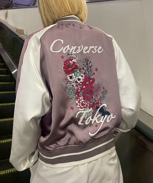 CONVERSE TOKYO スカジャン SATIN SHORT SOUVENIR JACKET レディース