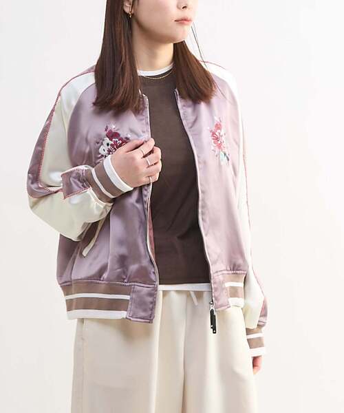CONVERSE TOKYO スカジャン SATIN SHORT SOUVENIR JACKET レディース CONVERSE TOKYO スカジャン SATIN SHORT SOUVENIR JACKET レディース