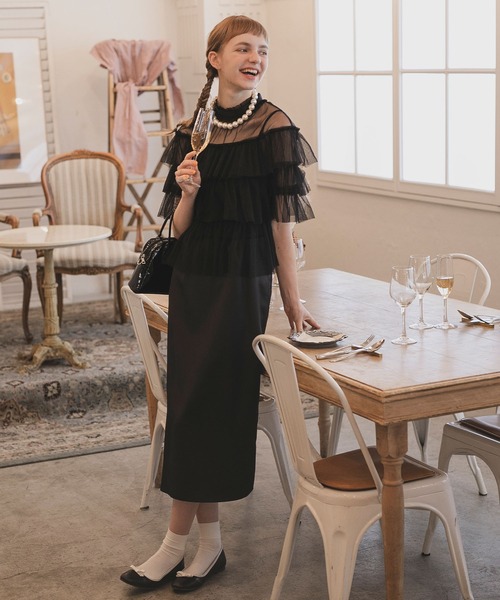 「BONLECILL noir」 コンビワンピース FREE ブラック レディース_画像3