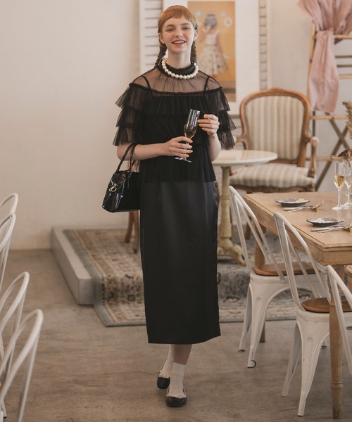 「BONLECILL noir」 コンビワンピース FREE ブラック レディース_画像4