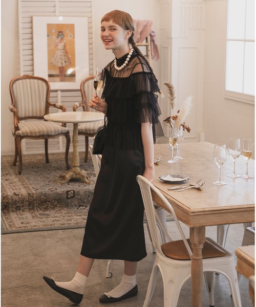 「BONLECILL noir」 コンビワンピース FREE ブラック レディース_画像8