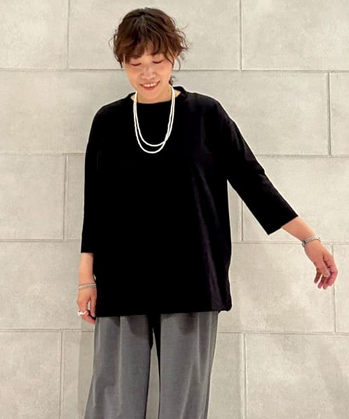 「JOURNAL STANDARD LUXE」 7分袖カットソー FREE ブラック レディース_画像6