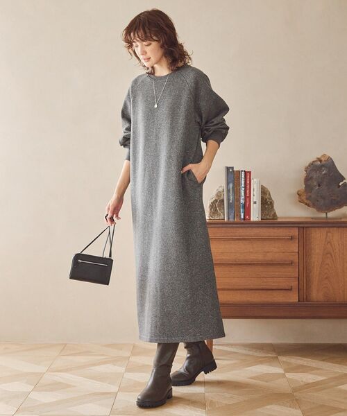 「AMERICAN HOLIC」 長袖ワンピース M チャコールグレー レディース_画像4