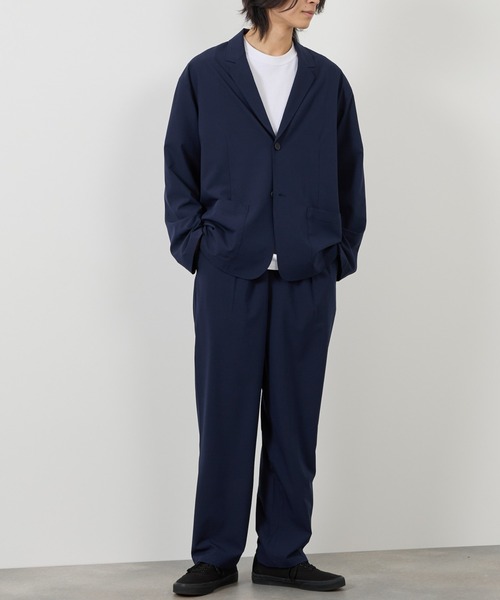【ネイビー】2点セット【WEB限定】セットアップ / スキッパーシャツ&amp;イージーパンツ / ネイビー】2点セット【WEB限定】セットアップ / スキッパーシャツ