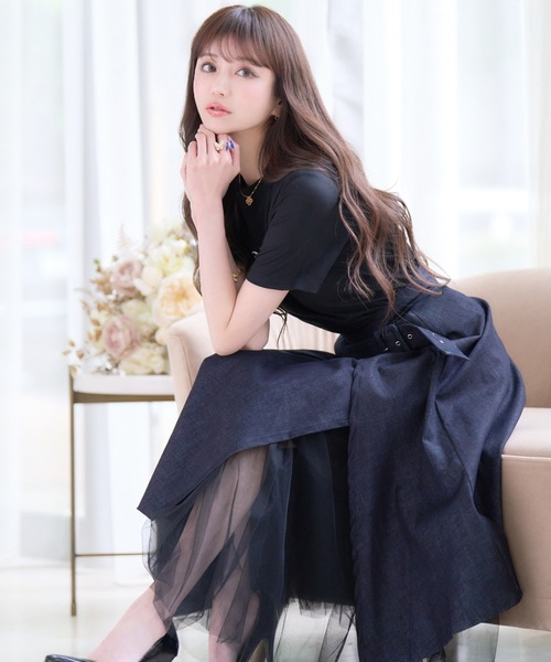 「emiriawiz」 ロングスカート MEDIUM ネイビー レディース_画像3