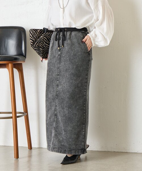 新品 Jena ジェナ　エスパスメルヴェイユ　バックプリーツ デニム スカート ストレッチデニムスカート | Jena espace merveilleux(ジェナ エスパス